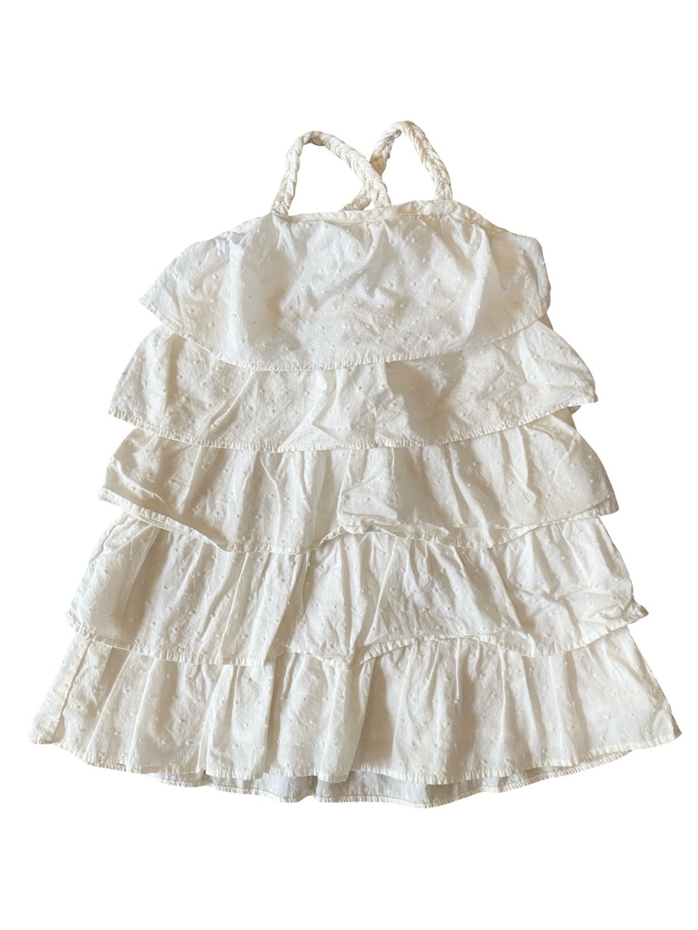 Oshkosh - White Tiered Ruffled Sleeveless Dress with Bloomers - Size 18 mo